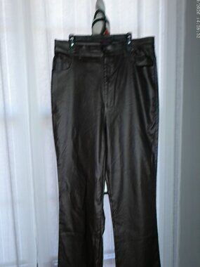 CWONDER By Christian Siriano 5 Pocket Wide Leg Imitation Leather Brown Pants 18W